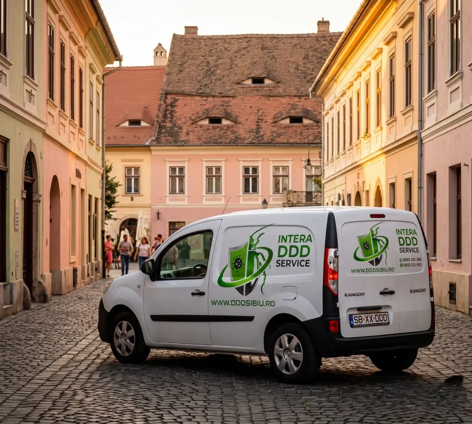 Autospecială Intera DDD Sibiu pe o stradă din oraș — intervenții rapide la domiciliu