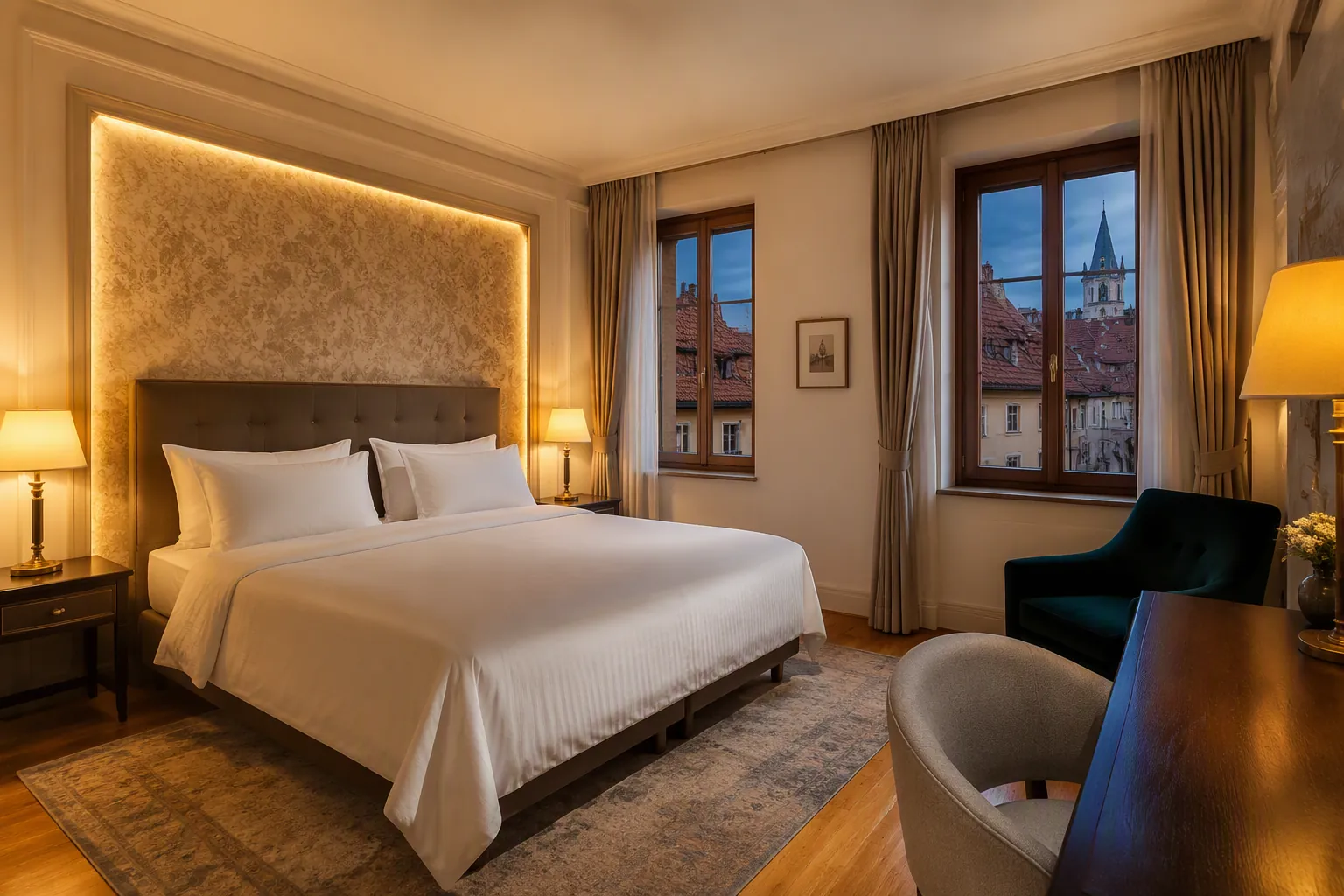 Cameră de hotel din Sibiu cu rulaj mare de turiști — mediu cu risc de infestare cu ploșnițe