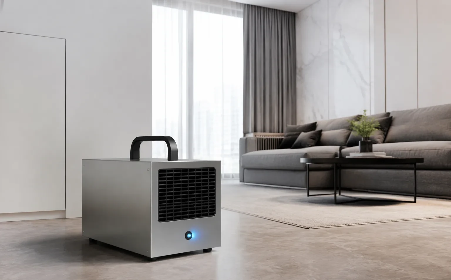 Generator de ozon profesional într-un apartament din Sibiu — ozonificare Intera DDD